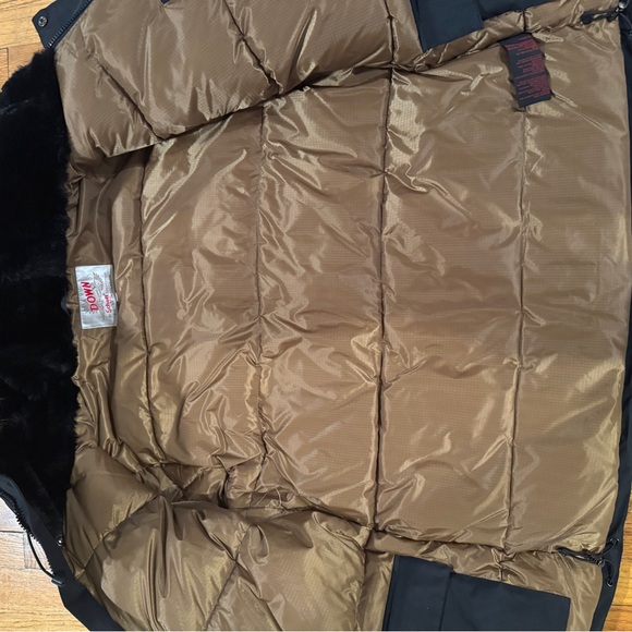 Schott Brooklyn Cotton Blend Down Filled Parka Black Large - Picture 7 of 12